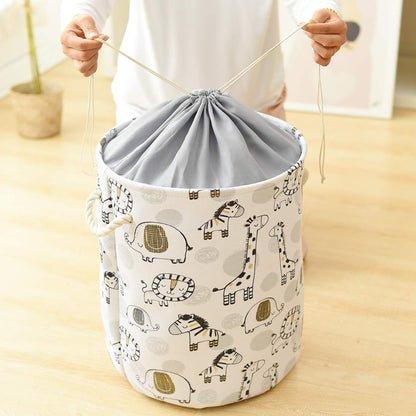 Canvas Wäschekorb Kinderzimmer 42L Giraffe – faltbar mit Zugverschluss für Spielzeug & Wäsche