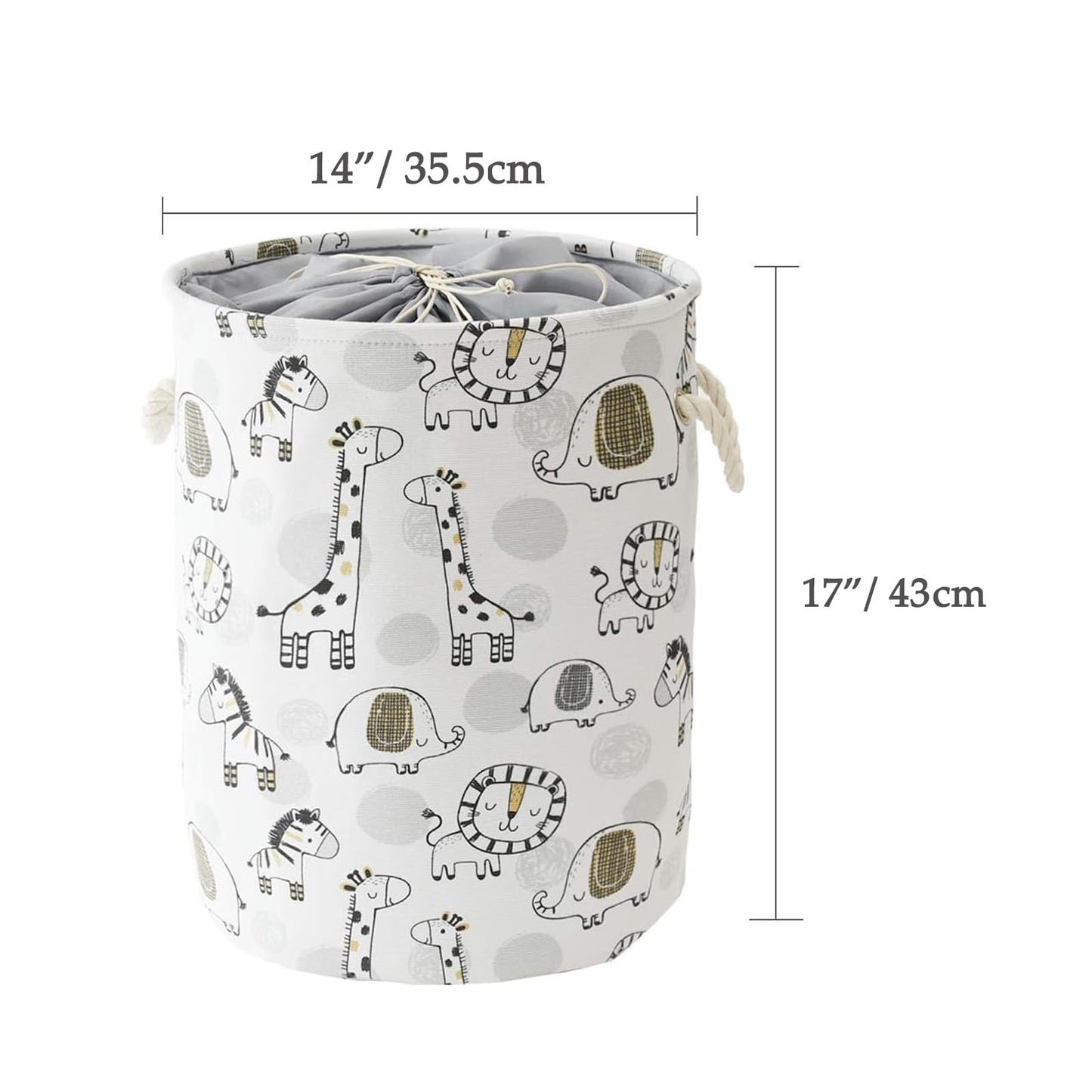 Canvas Wäschekorb Kinderzimmer 42L Giraffe – faltbar mit Zugverschluss für Spielzeug & Wäsche