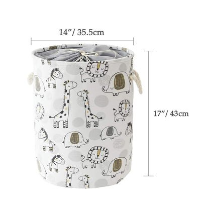Canvas Wäschekorb Kinderzimmer 42L Giraffe – faltbar mit Zugverschluss für Spielzeug & Wäsche